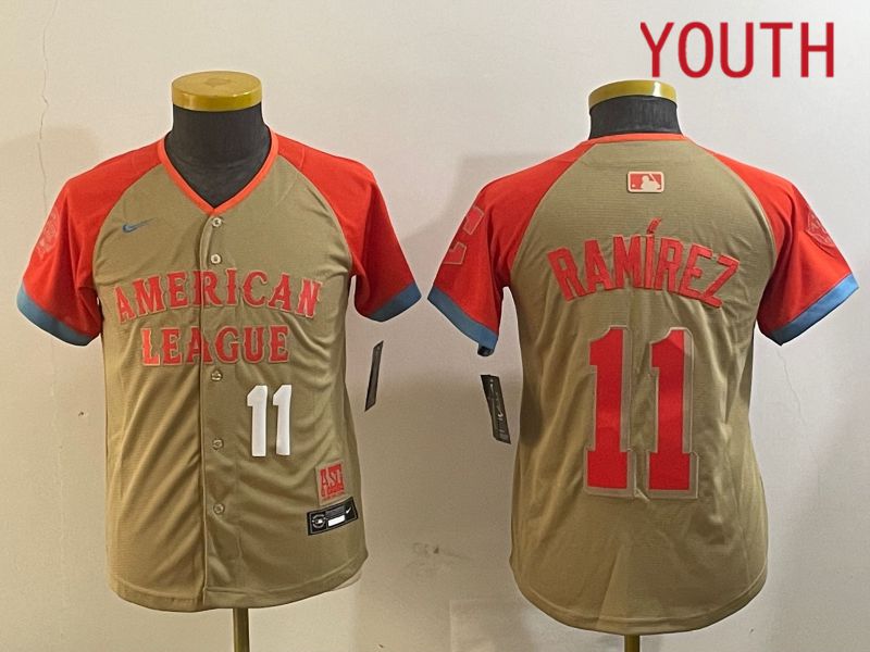Youth Cleveland Indians #11 Ramirez Orange All star 2024 Nike MLB Jersey style 3->youth mlb jersey->Youth Jersey